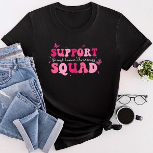 Breast Cancer Shirts Support Squad Retro Groovy T-Shirt