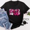 Support Squad Team Breast Cancer Awareness Retro Groovy T-Shirt