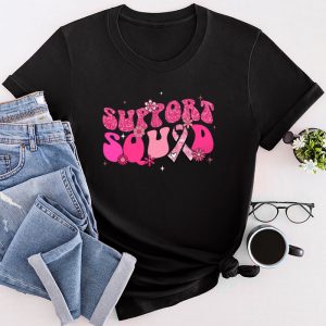 Support Squad Team Breast Cancer Awareness Retro Groovy T-Shirt