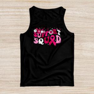 Breast Cancer Shirts Support Squad Retro Groovy Tank Top