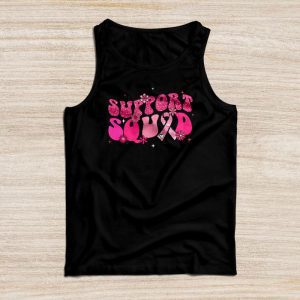 Breast Cancer Shirts Support Squad Retro Groovy Tank Top