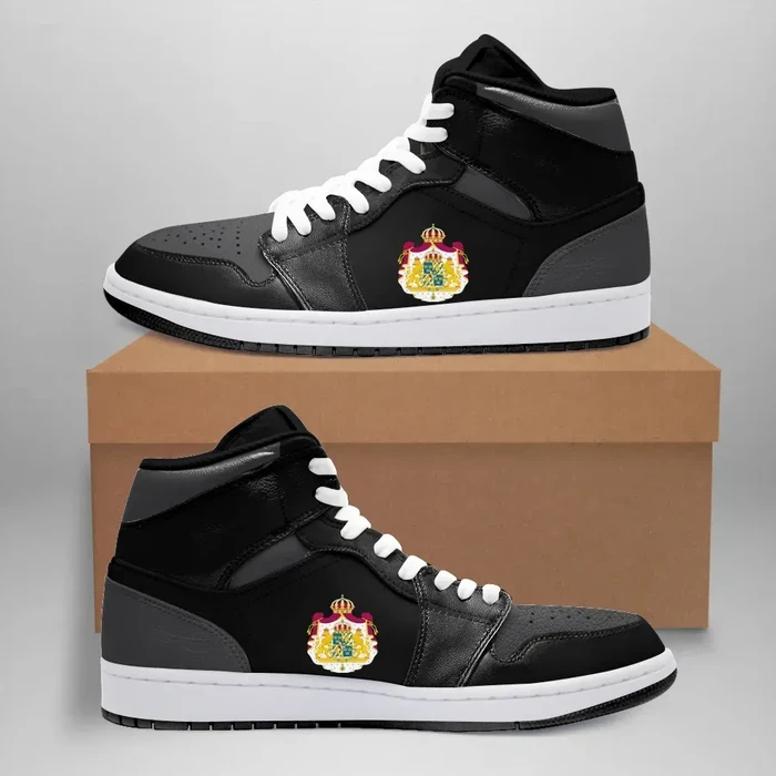 Sweden High Sneakers Air Jordan 1- Retro Mid Black Dark Grey JD1 Shoes