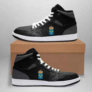 Sweden High Sneakers Air Jordan 1- Retro Mid Black Dark Grey JD1 Shoes