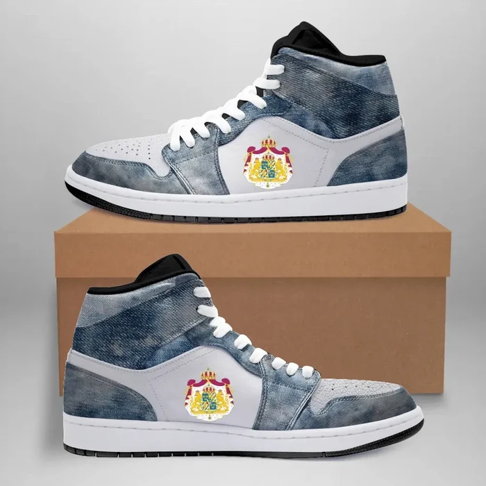 Sweden High Sneakers Air Jordan 1 - Washed Denim JD1 Shoes