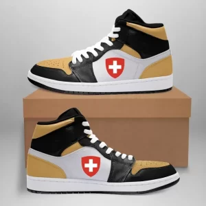 Switzerland High Sneakers Air Jordan 1 - Retro Gold Toe JD1 Shoes