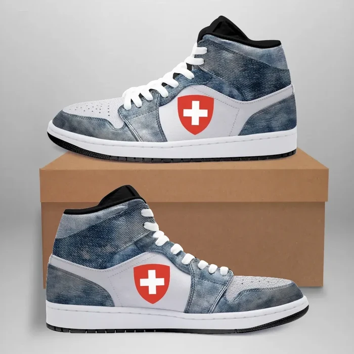 Switzerland High Sneakers Air Jordan 1 - Washed Denim JD1 Shoes