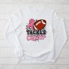 Tackle Breast Cancer Awareness Football Pink Ribbon Boys Kid Longsleeve Tee
