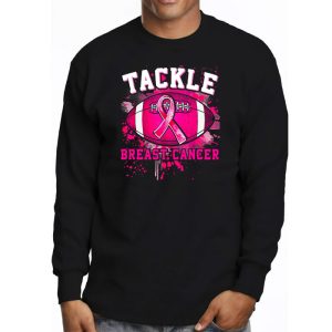 Tackle Breast Cancer Awareness Football Pink Ribbon Boys Kid Longsleeve Tee 3 1