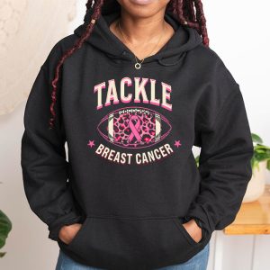 Tackle Football Pink Ribbon Breast Cancer Awareness Boys Kid Hoodie 1 2