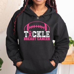 Tackle Football Pink Ribbon Breast Cancer Awareness Boys Kid Hoodie 1 4