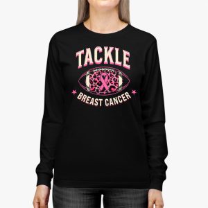 Tackle Football Pink Ribbon Breast Cancer Awareness Boys Kid Longsleeve Tee 3 2