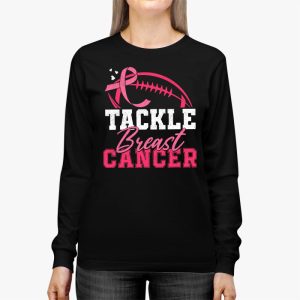 Tackle Football Pink Ribbon Breast Cancer Awareness Boys Kid Longsleeve Tee 3 3