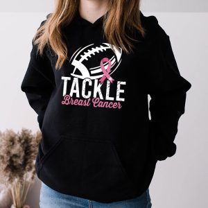 Tackle Football Pink Ribbon Breast Cancer Awareness Hoodie 3 4