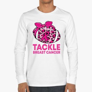 Tackle Football Pink Ribbon Breast Cancer Awareness Longsleeve Tee 3 2