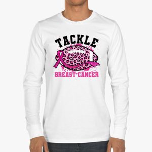 Tackle Football Pink Ribbon Breast Cancer Awareness Longsleeve Tee 3 3