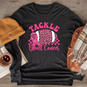 Tackle Football Pink Ribbon Breast Cancer Awareness Longsleeve Tee