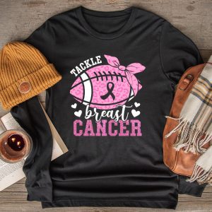 Tackle Football Pink Ribbon Breast Cancer Awareness Longsleeve Tee