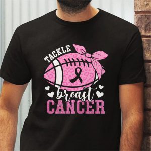 Tackle Football Pink Ribbon Breast Cancer Awareness T Shirt 3 4