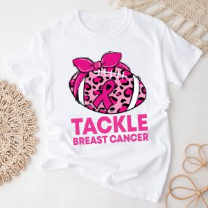 Tackle Football Pink Ribbon Breast Cancer Awareness T-Shirt