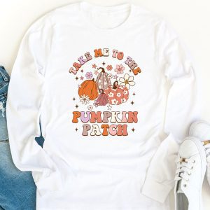 Take Me To The Pumpkin Patch Autumn Fall Thanksgiving Retro Longsleeve Tee 1 6