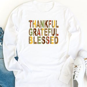 Thankful Grateful Blessed Pumpkin Thanksgiving Day Women Longsleeve Tee 1 3