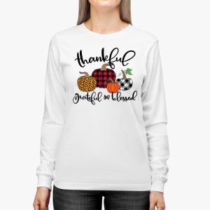 Thankful Grateful Blessed Pumpkin Thanksgiving Day Women Longsleeve Tee 2