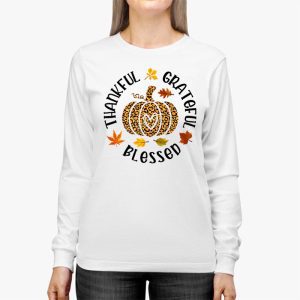 Thankful Grateful Blessed Pumpkin Thanksgiving Day Women Longsleeve Tee 2 4