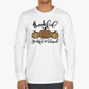 Thankful Grateful Blessed Pumpkin Thanksgiving Day Women Longsleeve Tee 3 1