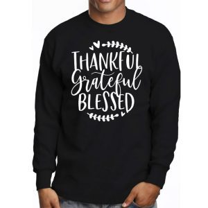 Thankful Grateful Blessed Pumpkin Thanksgiving Day Women Longsleeve Tee 3 2