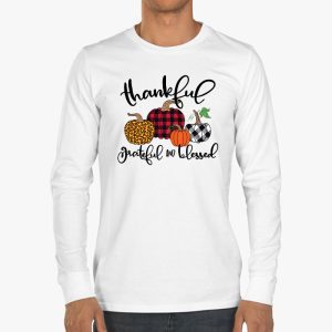 Thankful Grateful Blessed Pumpkin Thanksgiving Day Women Longsleeve Tee 3