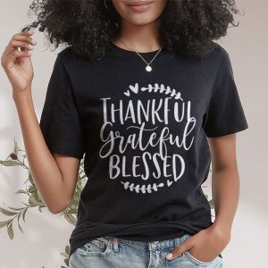 Thankful Grateful Blessed Pumpkin Thanksgiving Day Women T Shirt 2 2