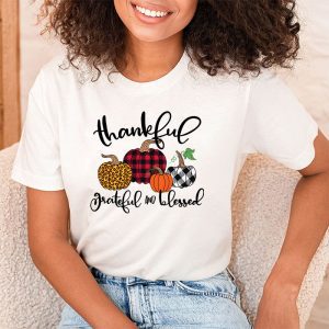 Thankful Grateful Blessed Pumpkin Thanksgiving Day Women T Shirt 2