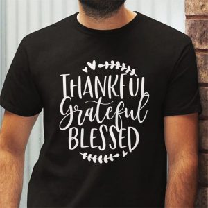 Thankful Grateful Blessed Pumpkin Thanksgiving Day Women T Shirt 3 2