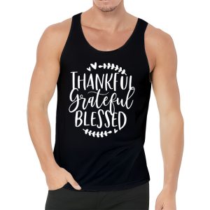 Thankful Grateful Blessed Pumpkin Thanksgiving Day Women Tank Top 3 2