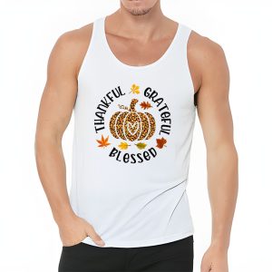 Thankful Grateful Blessed Pumpkin Thanksgiving Day Women Tank Top 3 4