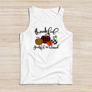 Thankful Grateful Blessed Pumpkin Thanksgiving Day Women Tank Top