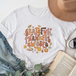 Thankful Grateful Blessed Thankful Pumpkin Thanksgiving Fall T-Shirt