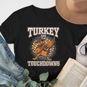 Thanksgiving Turkey And Touchdowns Football Men Kids Women T Shirt 1 1