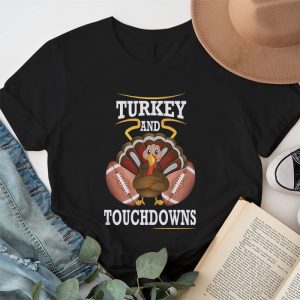 Thanksgiving Turkey And Touchdowns Football Men Kids Women T Shirt 1 2