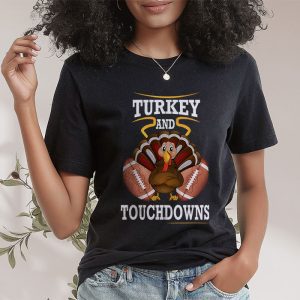 Thanksgiving Turkey And Touchdowns Football Men Kids Women T Shirt 2 2