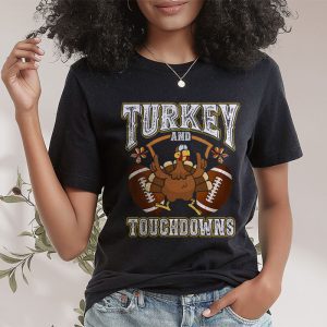 Thanksgiving Turkey And Touchdowns Football Men Kids Women T Shirt 2 3