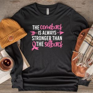 Breast Cancer Clothing The Comeback Is Always Stronger Than Setback Longsleeve Tee