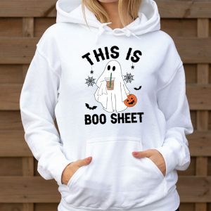 This Is Boo Sheet Spider Decor Ghost Spooky Halloween Hoodie 3 4