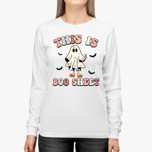 This Is Boo Sheet Spider Decor Ghost Spooky Halloween Longsleeve Tee 2 3