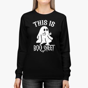 This Is Boo Sheet Spider Decor Ghost Spooky Halloween Longsleeve Tee 2