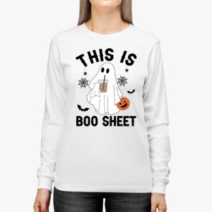 This Is Boo Sheet Spider Decor Ghost Spooky Halloween Longsleeve Tee 2 4