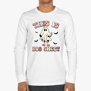 This Is Boo Sheet Spider Decor Ghost Spooky Halloween Longsleeve Tee 3 3