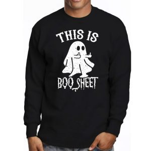 This Is Boo Sheet Spider Decor Ghost Spooky Halloween Longsleeve Tee 3