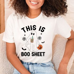 This Is Boo Sheet Spider Decor Ghost Spooky Halloween T Shirt 2 4