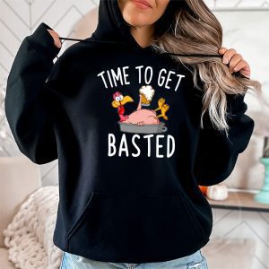 Time To Get Basted Funny Beer Thanksgiving Turkey Gift Hoodie 2 1